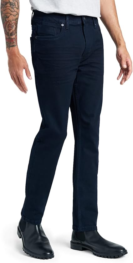 Kenneth Cole Men’s Straight Fit Jeans - Stretch, Classic Denim, Casual Everyday Wear
