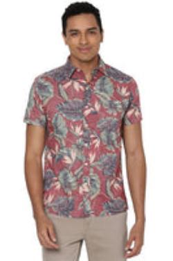 Cooke Street Men’s Hawaiian Camp Shirt - Short Sleeve, Button-Down, Tropical Print, Casual Vacation Wear