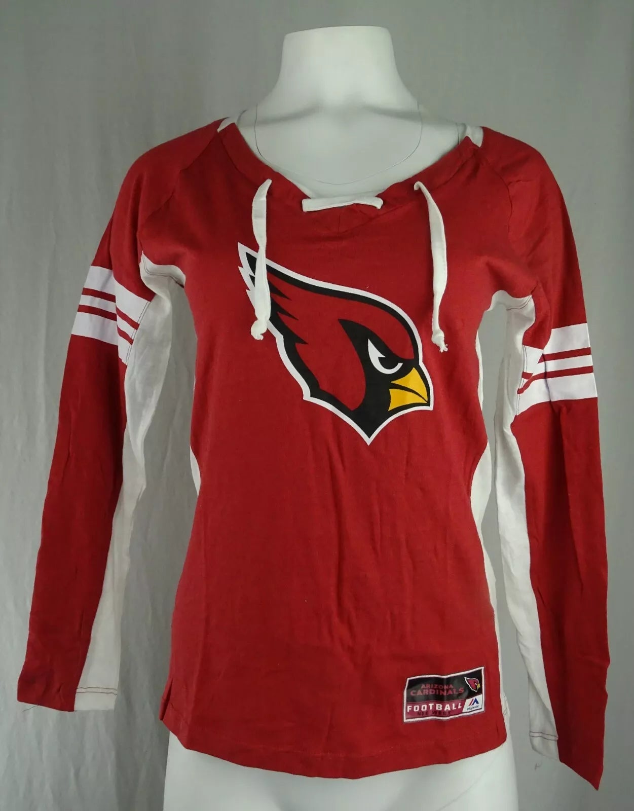 Arizona Cardinals NFL Majestic Women's Lace-Up V-Neck Shirt Football Team Apparel