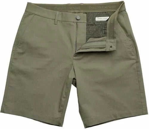English Laundry Men's Green Flat Front Shorts | Slim Fit | Stretch Cotton | Casual Summer Essential