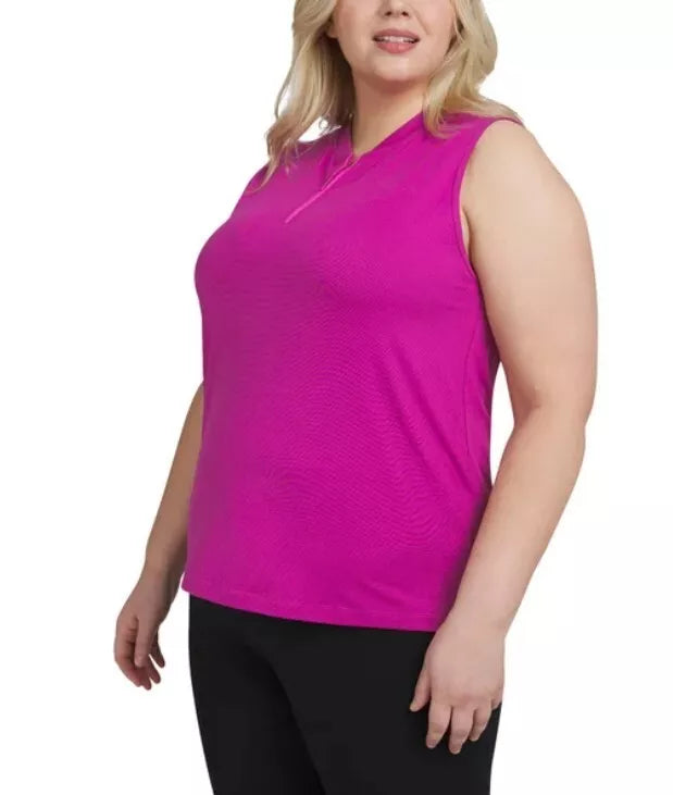 Lands' End Ladies' Active Quarter Zip Sleeveless Polo Tops – Breathable, Lightweight & Comfortable