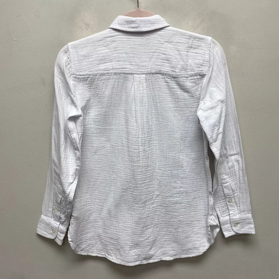 Jessica Simpson Women's Long Sleeve Double Gauze Crinkle Button-Up Shirt with Pocket