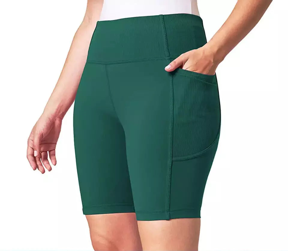 Mondetta Women's High Waist Biker Ribbed Shorts