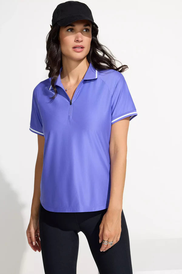 Mondetta Women's Collared Zip Front Tee - Short Sleeve