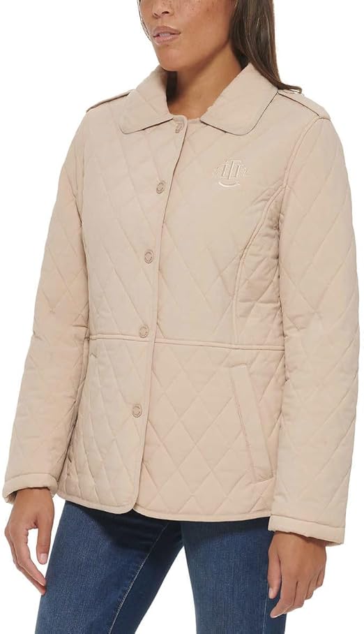 Tommy Hilfiger Women’s Quilted Long Sleeve Jacket - Solid Construction