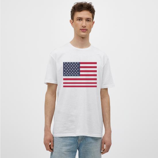 Americana Men's Tee Shirt | White Crew Neck T-Shirt | Classic Casual Top