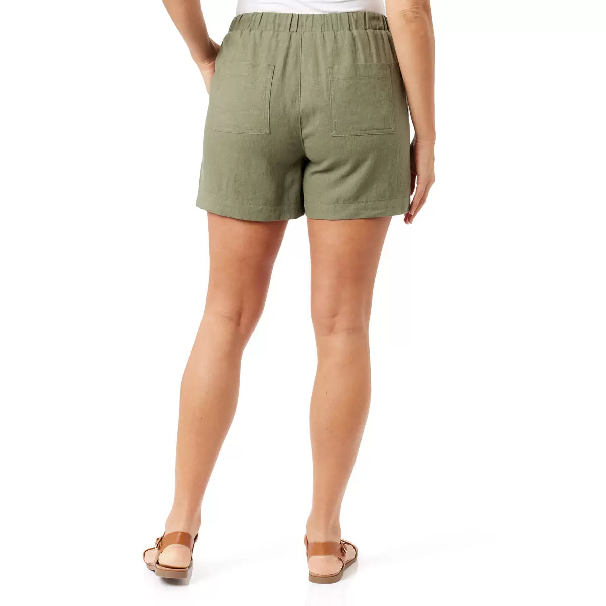 Women's Briggs Pull-On Shorts Linen Rayon Blend Elastic Waist