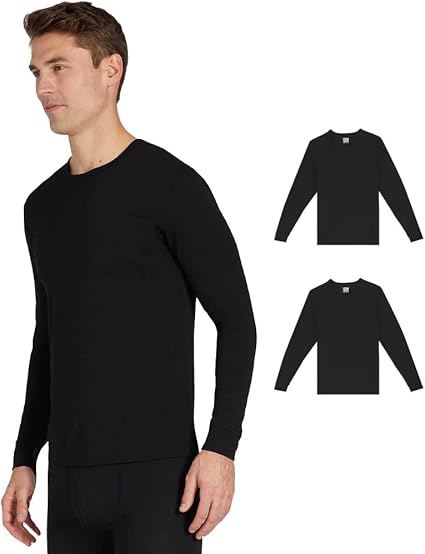 32 Degrees Heat Men's 2-Pack Baselayer Thermal Long Sleeve Crew Neck Top