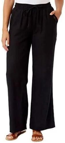 Briggs Ladies' Linen Blend Pull-On Pant - Medium - Regular - Black