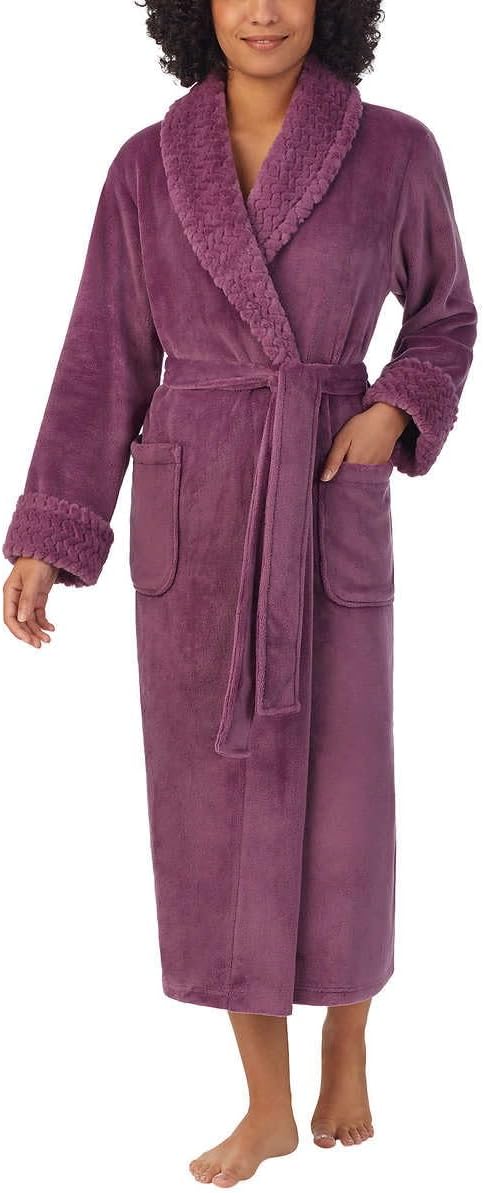 Carole Hochman Women's Shawl Collar Plush Robe - Soft, Cozy, and Stylish Loungewear