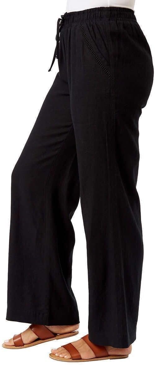 Briggs Ladies' Linen Blend Pull-On Pant - Medium - Regular - Black