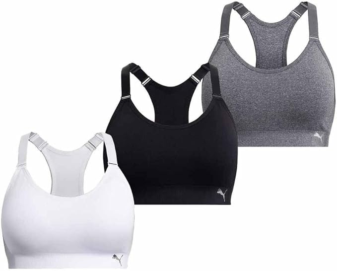 Puma Women's Sports Bra, 3-Pack – Comfortable and Supportive Activewear