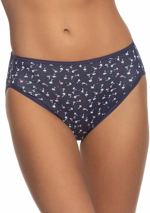 Felina Women’s Hi-Cut Cotton Stretch Panties (8-Pack) - Size S Multicolor