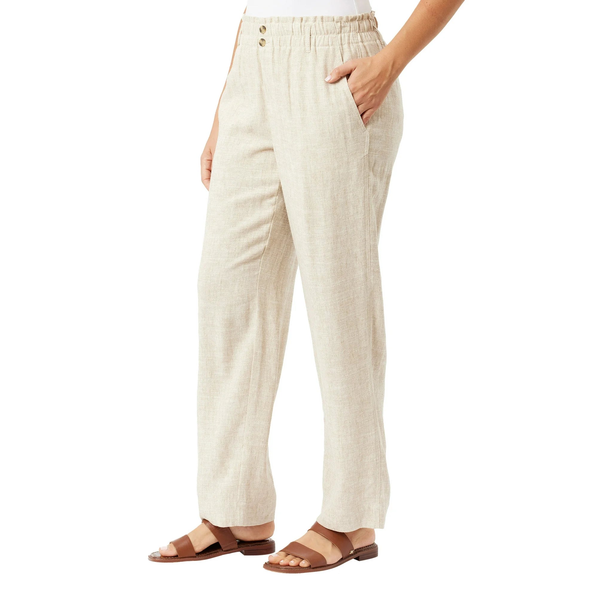 Briggs Women's Linen Blend Pull-On Pant - Comfortable & Stylish Lightweight Trousers