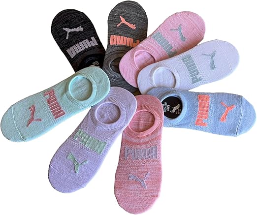 PUMA Ladies Sneaker Liner Socks - 8-Pair Pack - Cushioned, Moisture-Wicking, No-Show