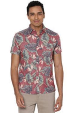 Cooke Street Men’s Hawaiian Camp Shirt - Short Sleeve, Button-Down, Tropical Print, Casual Vacation Wear