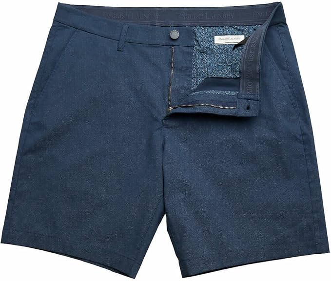 English Laundry Men's Flat Front Shorts | Slim Fit | Stretch Cotton | Casual Summer Style