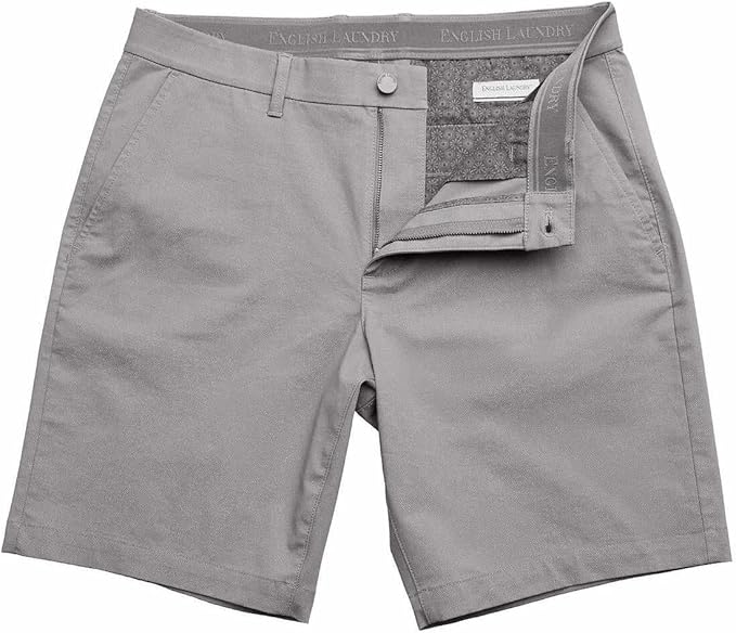 English Laundry Men's Flat Front Shorts | Slim Fit | Stretch Cotton | Casual Summer Style