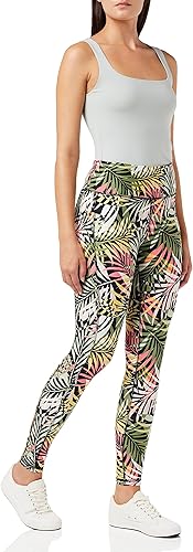 DKNY Women's High Waist Printed Performance Leggings – Tight Fit, Stretchy Activewear for Workout & Yoga