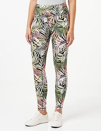 DKNY Women's High Waist Printed Performance Leggings – Tight Fit, Stretchy Activewear for Workout & Yoga