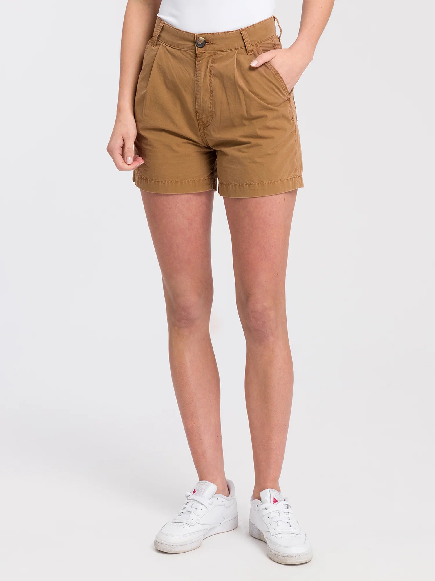 Women's Chino Shorts - Brown, Cross Jeans