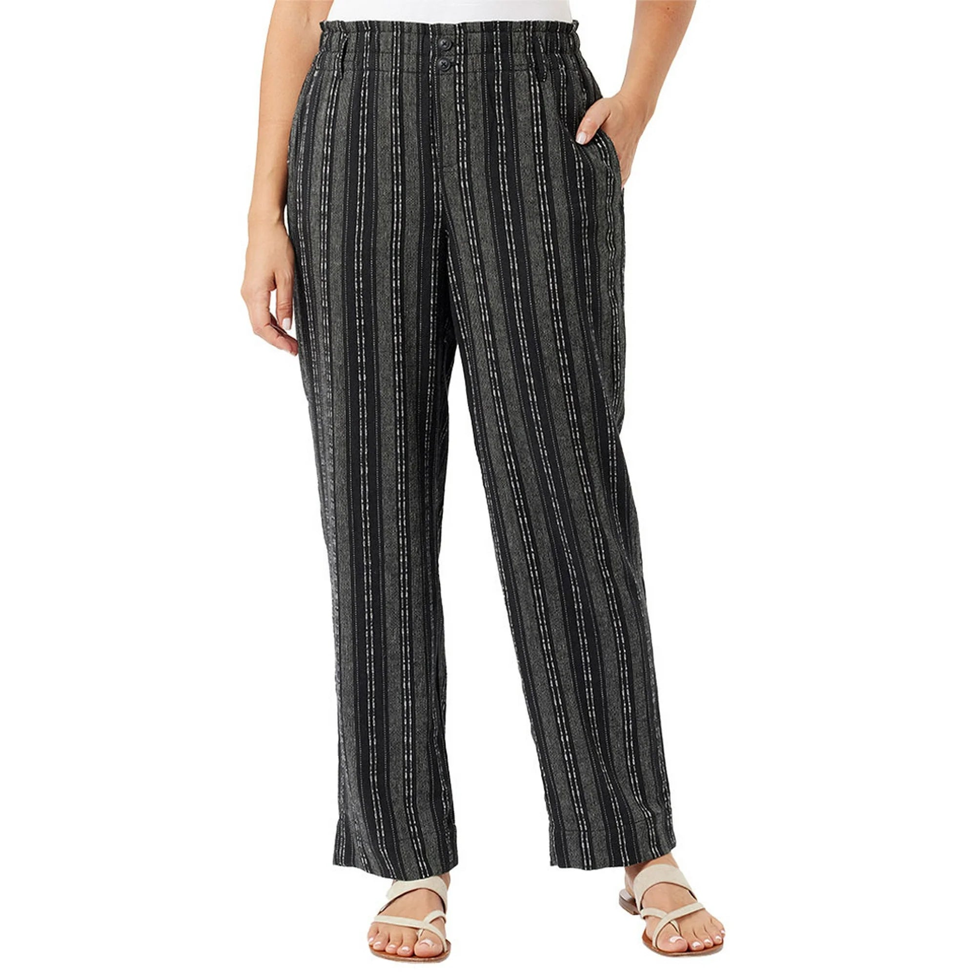 Briggs Women's Linen Blend Pull-On Pant - Comfortable & Stylish Lightweight Trousers