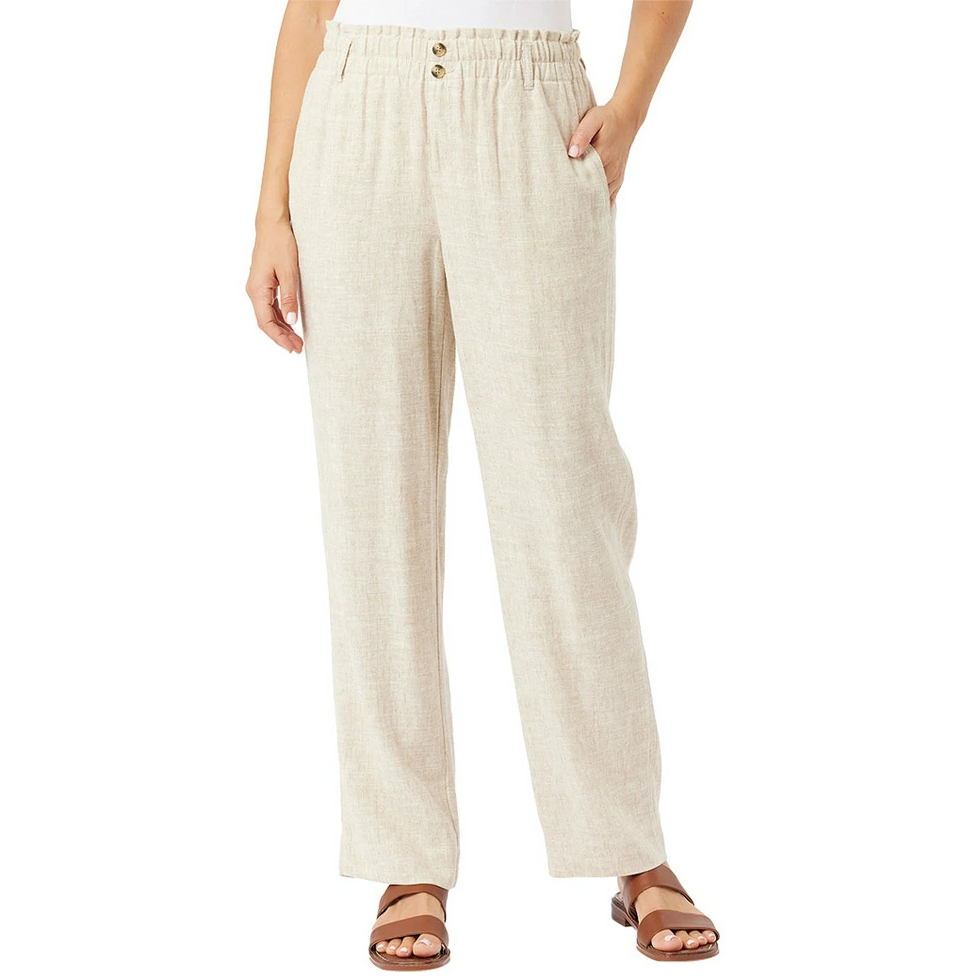 Briggs Women's Linen Blend Pull-On Pant - Comfortable & Stylish Lightweight Trousers