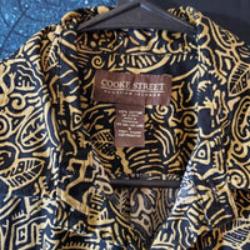 Cooke Street Hawaiian Islands Men's Tribal Print Short Sleeve Shirt | Casual Button-Down Camp Shirt