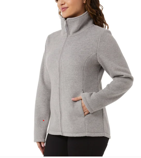 32 Degrees Ladies' Brushed Faux Wool Jacket - Stylish Women's Outerwear with Full Zip and Pockets