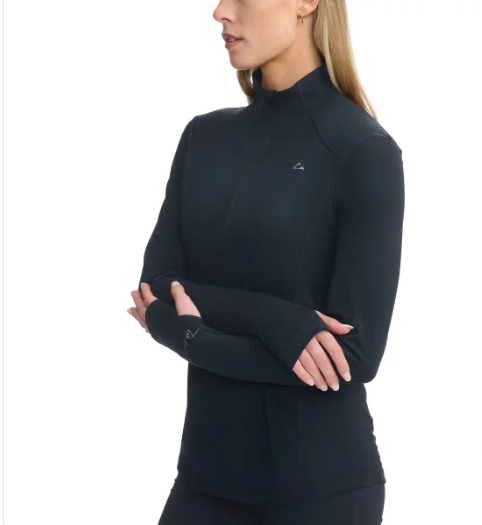 Paradox Women's Base Layer Top, Long Sleeve, Moisture-Wicking, Thermal Black