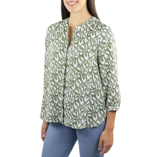 Jachs Girlfriend Ladies' 3/4 Sleeve Blouse – Casual Lightweight Women's Top