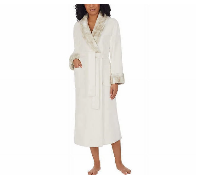 Carole Hochman Women's Shawl Collar Plush Robe - Soft, Cozy, and Stylish Loungewear