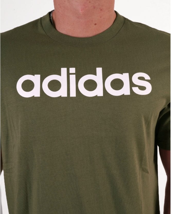 Adidas Men's Linear Logo T-Shirt Short Sleeve Crew Neck