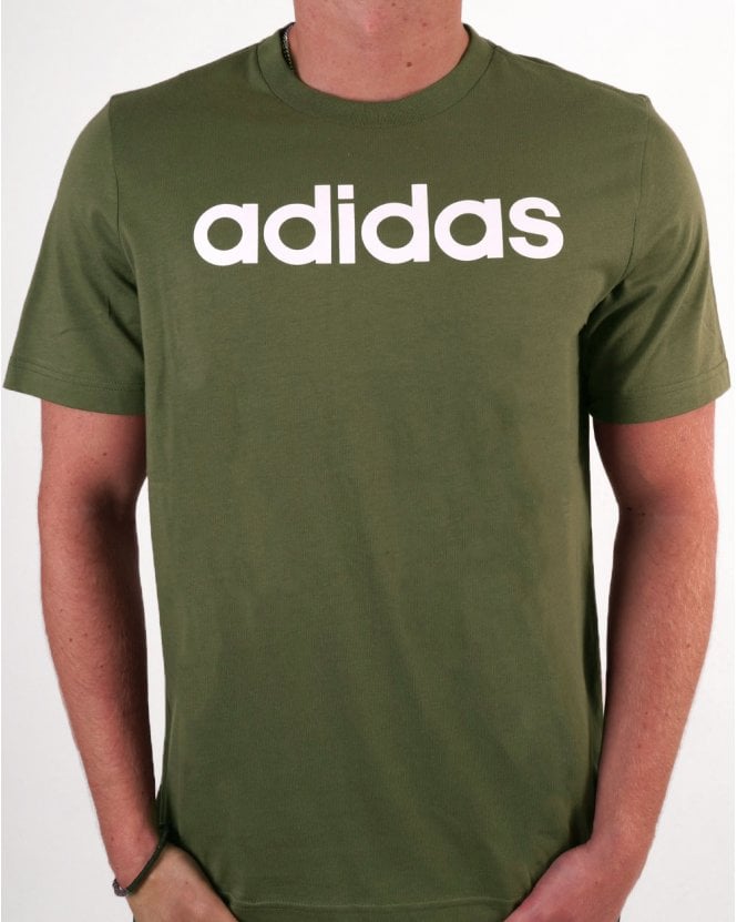 Adidas Men's Linear Logo T-Shirt Short Sleeve Crew Neck