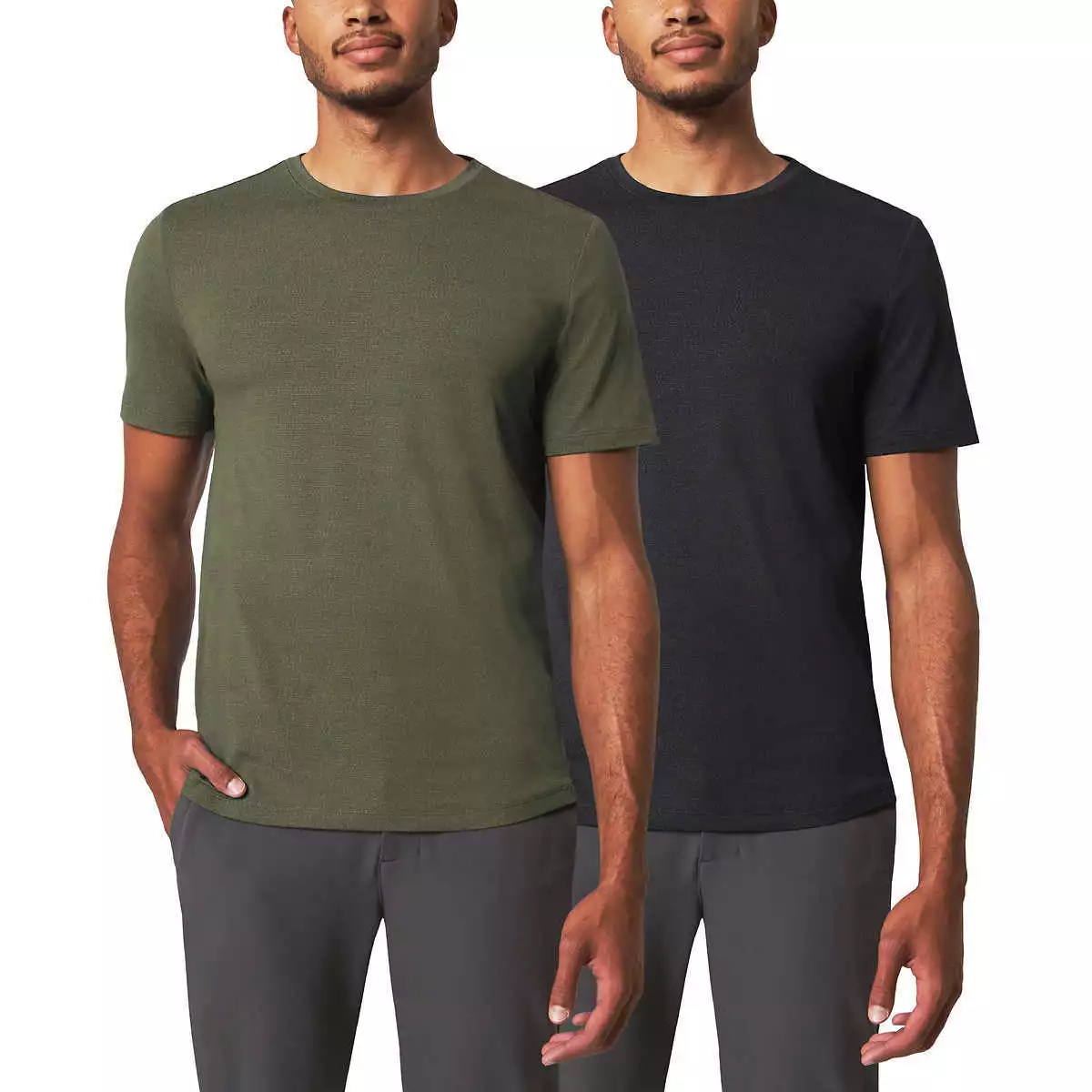 Mondetta Men’s Active T-Shirt 2-Pack – Moisture Wicking, 4-Way Stretch Activewear