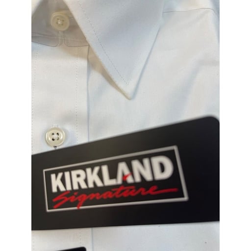 Kirkland Signature Men's White Long Sleeve Dress Shirt - Classic Fit, Versatile Style