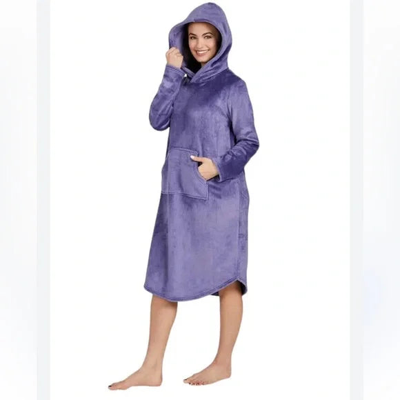 32 Degrees Women's Hooded Lounger - Ultra-Soft, Relaxed Fit Full-Length Hooded Lounge Dress