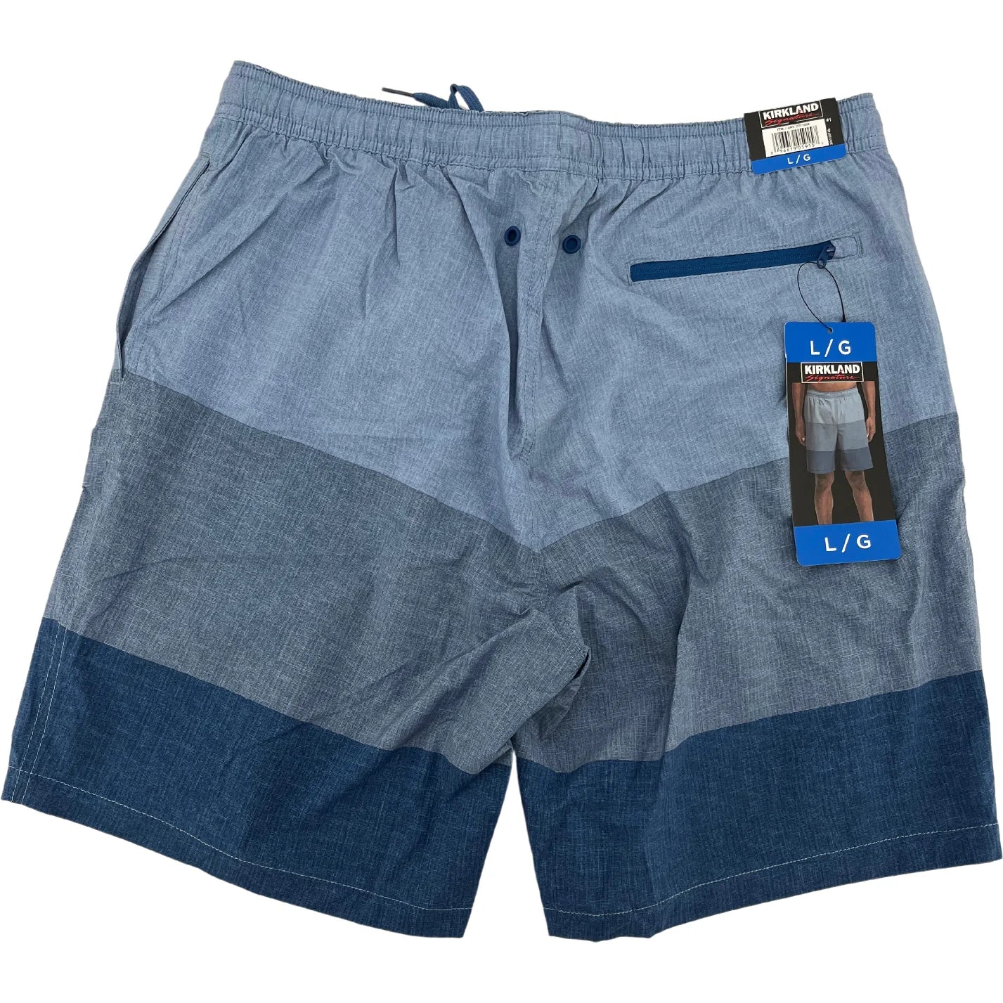 Kirkland Signature Men's Swim Shorts - Quick-Dry, Elastic Waistband, Pockets, Drawstring