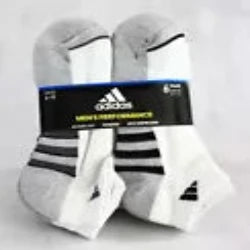 Adidas Men's AeroReady Low Cut No Show Socks 6-Pack Performance Moisture-Wicking