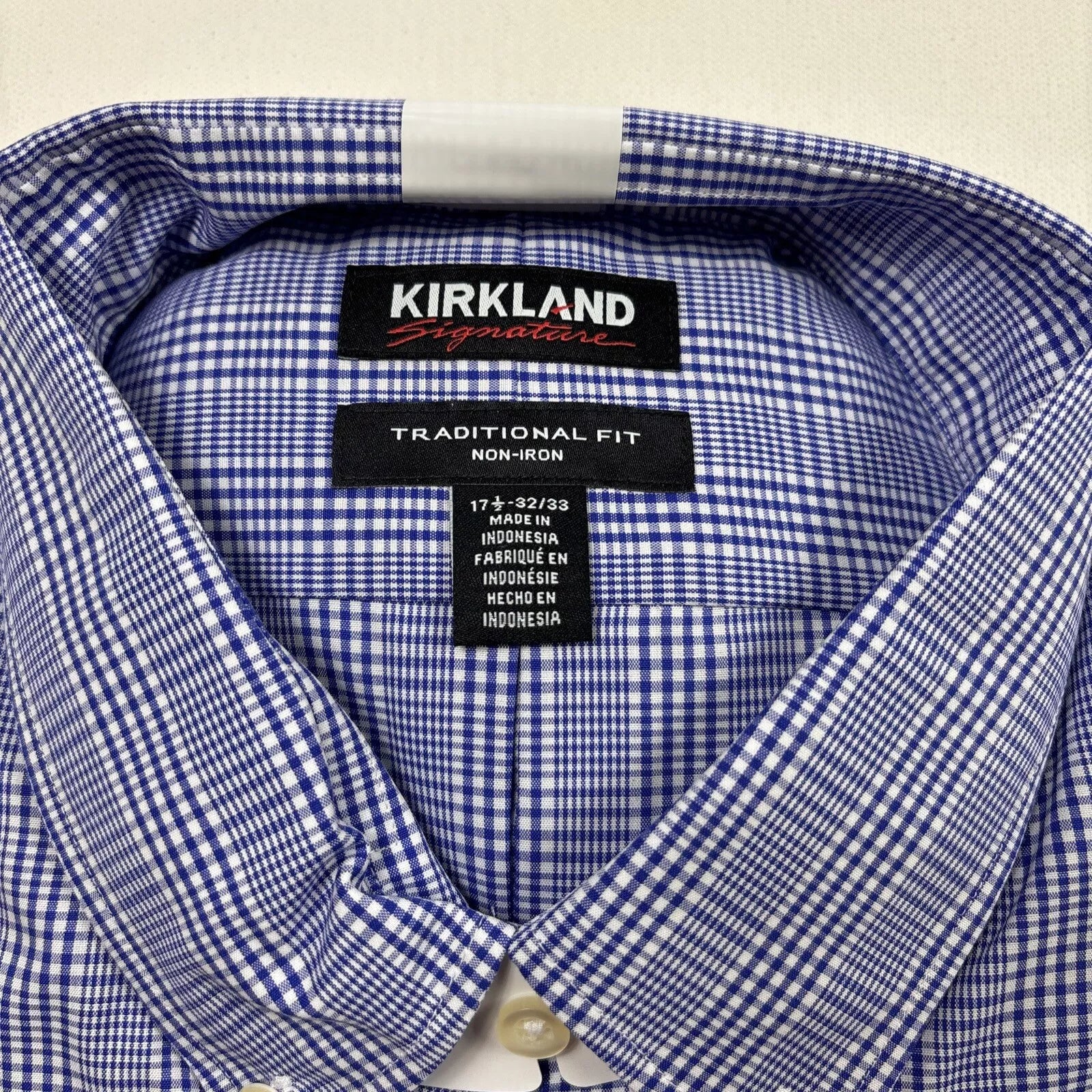 Kirkland Men's Traditional Fit Non-Iron Plaid Dress Shirt -