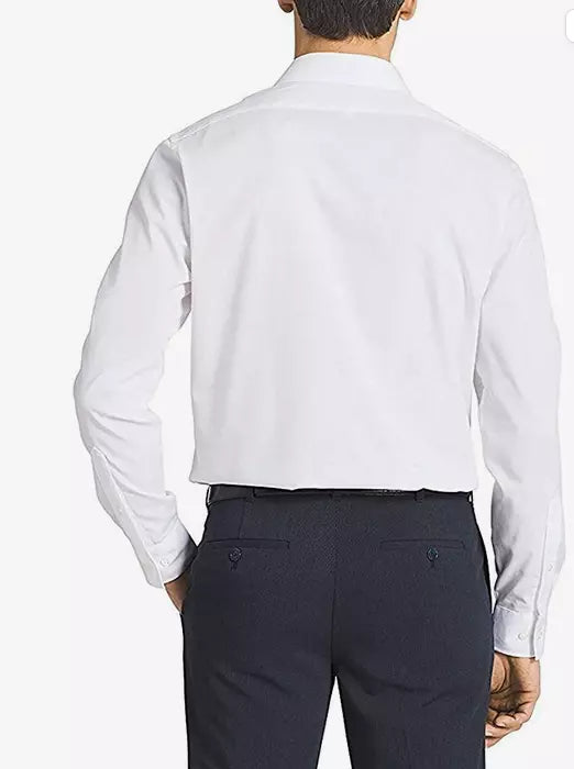 Kirkland Signature Men's White Long Sleeve Dress Shirt - Classic Fit, Versatile Style