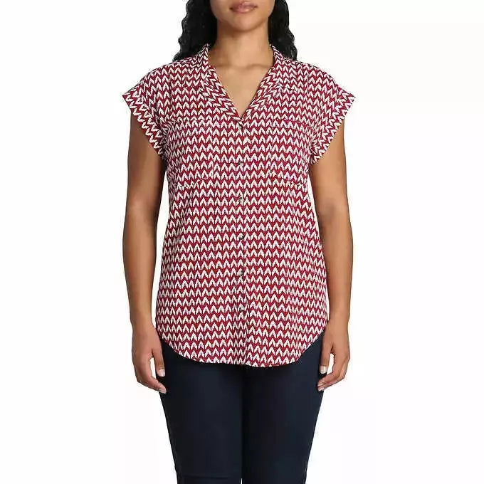 JACHS Girlfriend Women’s Printed Short Sleeve Blouse