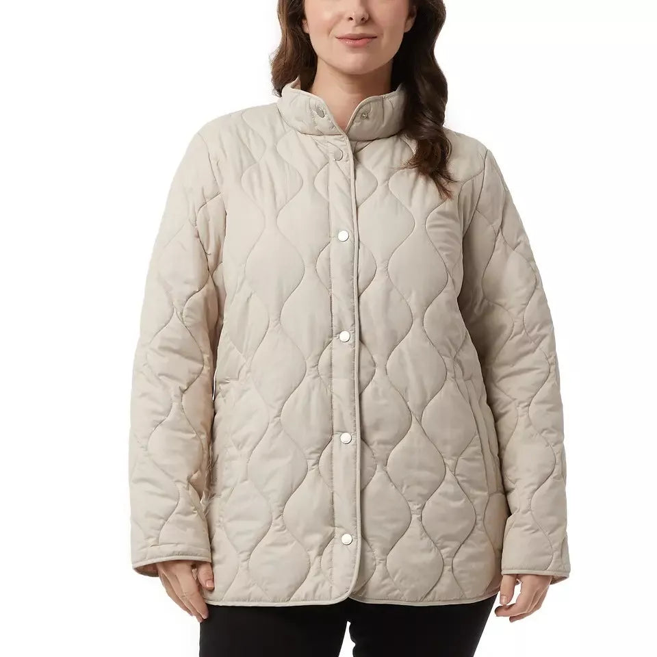 32 Degrees Women's Quilted Jacket Full Zip Lightweight Insulated Outerwear