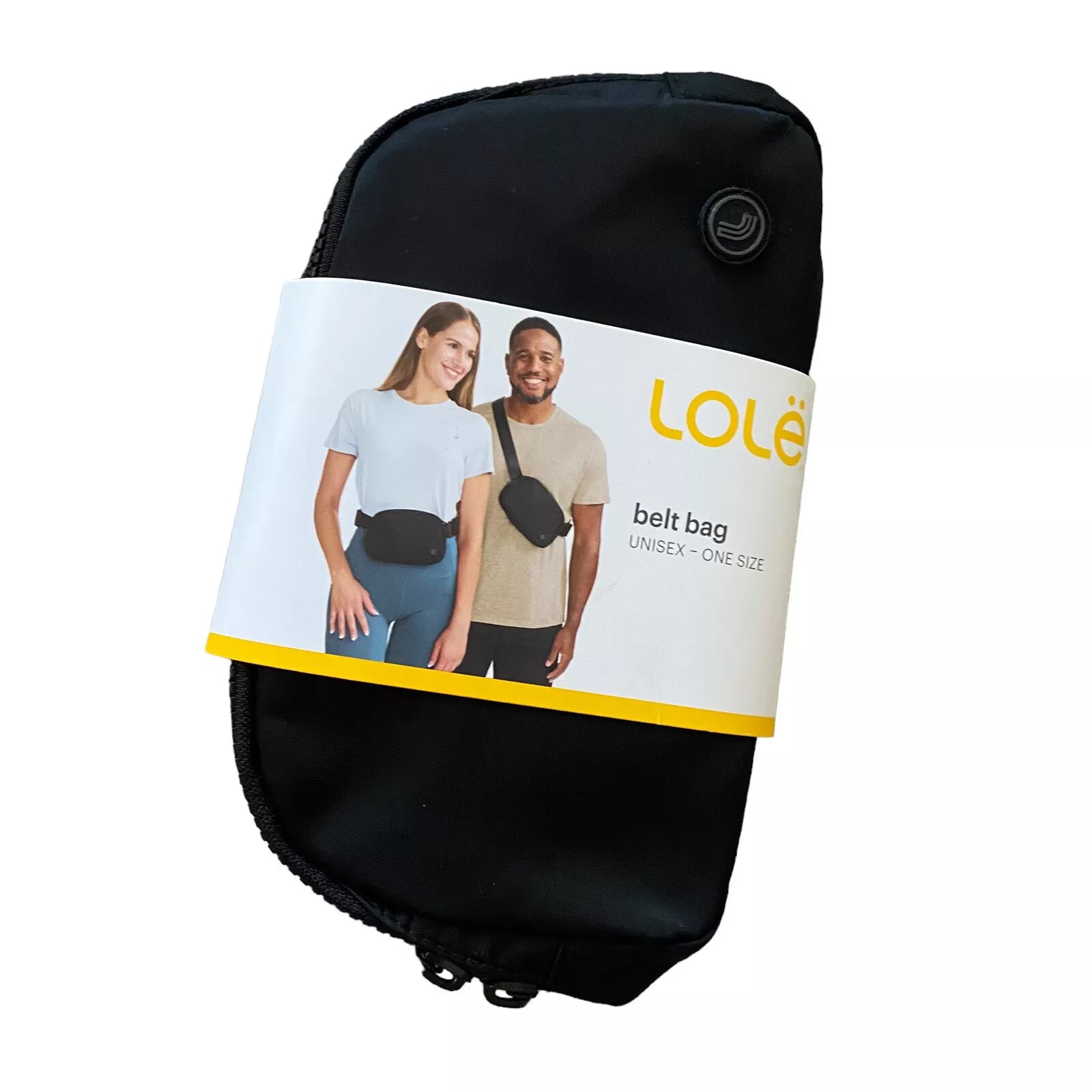 Lole Belt Bag Unisex Black Nylon - Adjustable Strap & Zip Closure