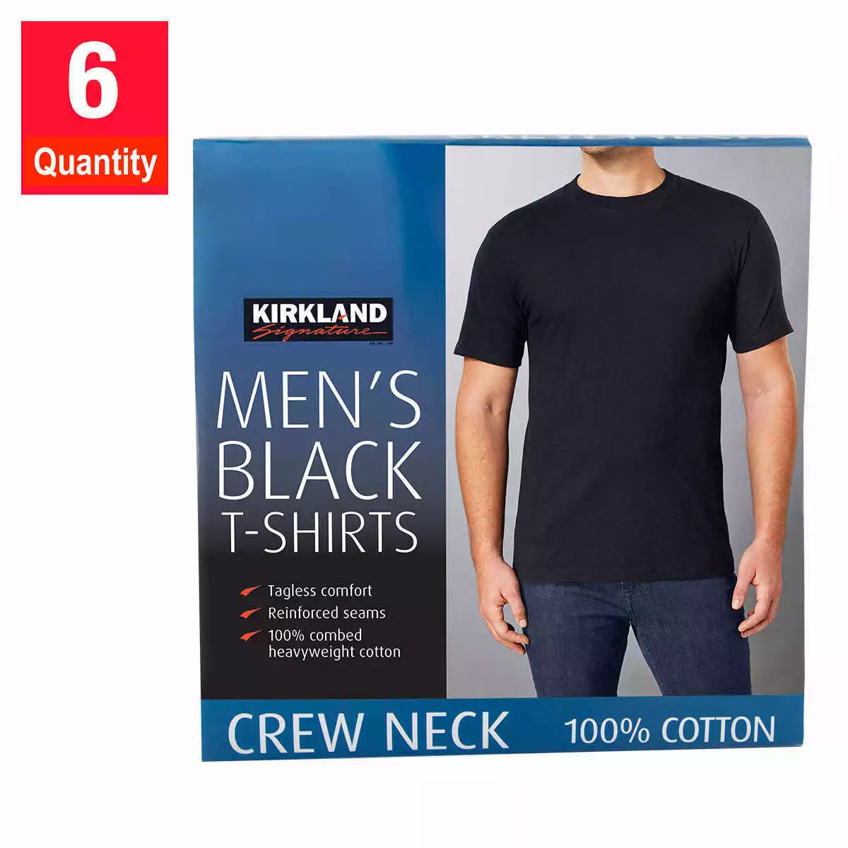 Kirkland Men’s Black T-Shirts 6 PACK