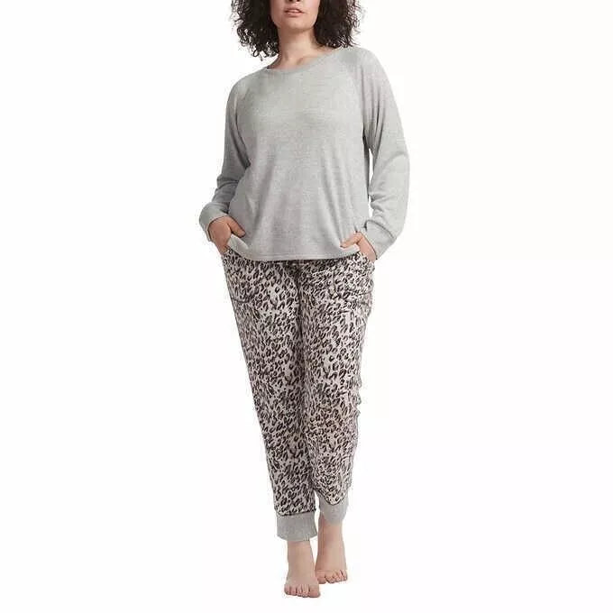 Live Love Lounge Women's 3-Piece Lounge Set, Animal Print, L, XX - Lightweight & Soft