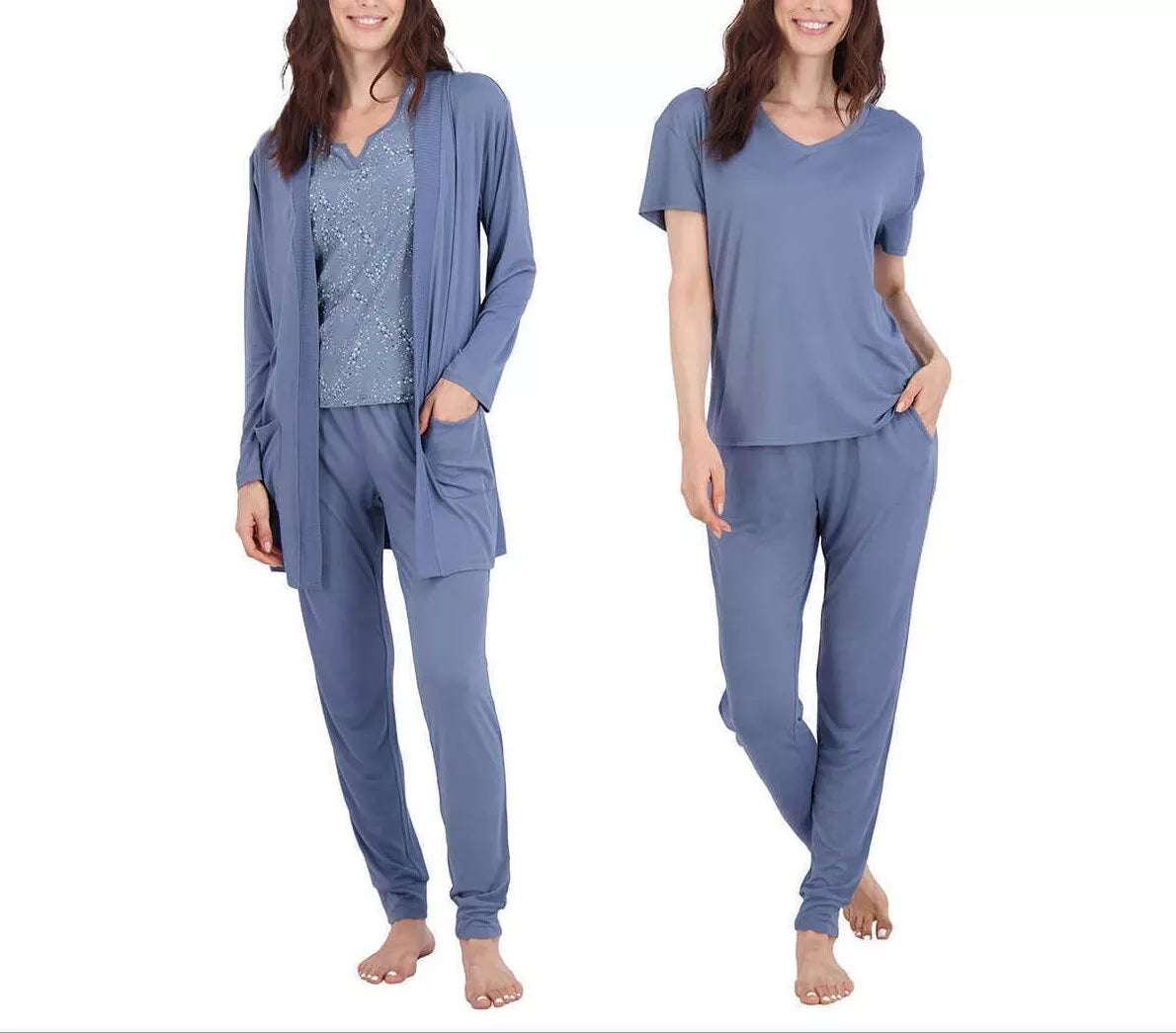 Live2Lounge Ladies' 4-Piece Lounge Set – Stylish Comfort in Gray, Blue & Pink