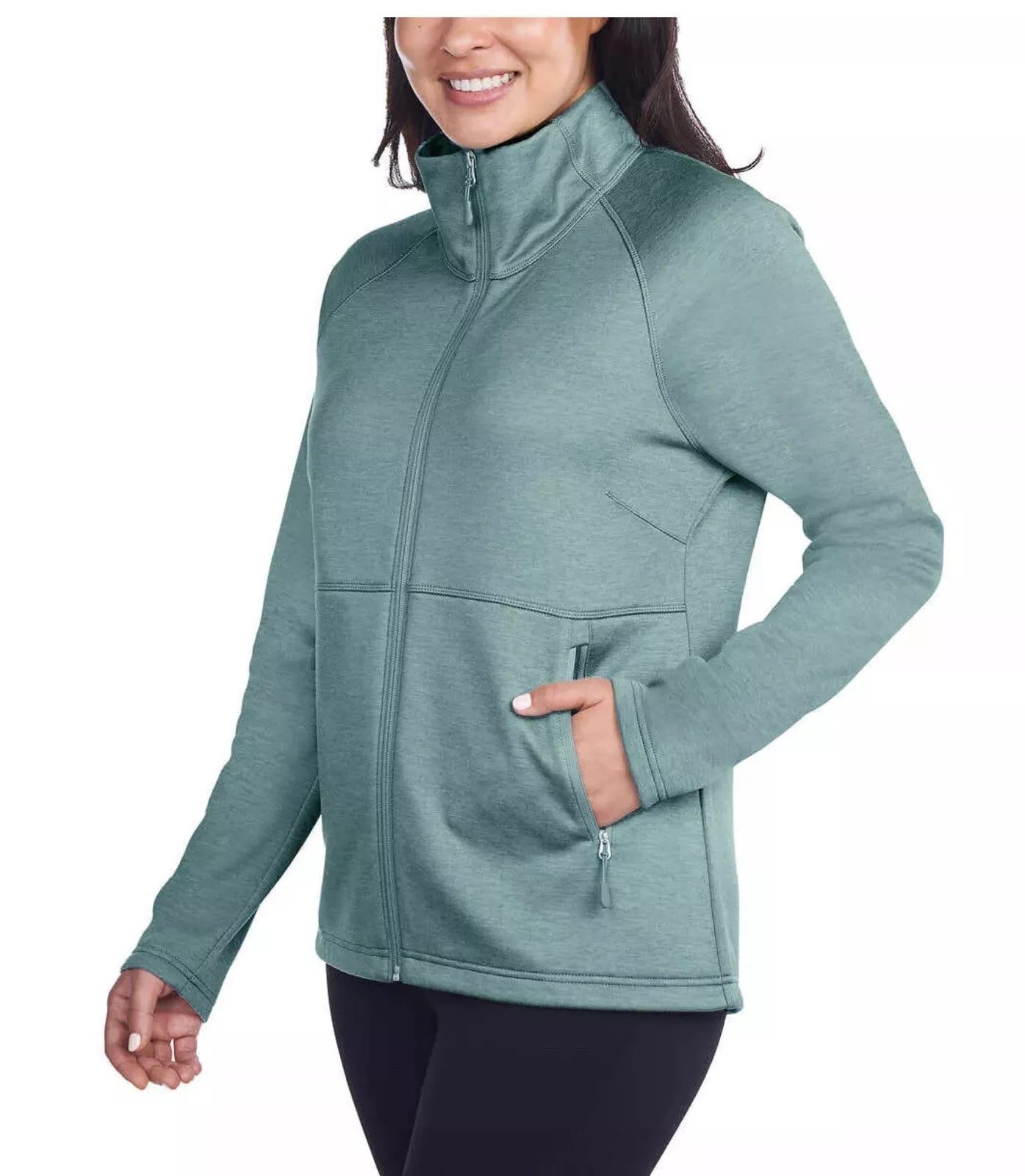 Koscacy Women's Lightweight Zip Up Hoodie, Long Sleeve Sports Jacket with Side Pockets, Fast Dry Yoga Top, Seamless Stitching for Activewear