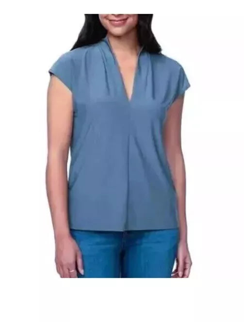 Buffalo David Bitton Ladies' V-Neck Short Sleeve Blouse – XS, S, M, L, XL