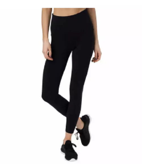 Tuff Women's High Waisted Leggings with Pockets - Black, Size Large